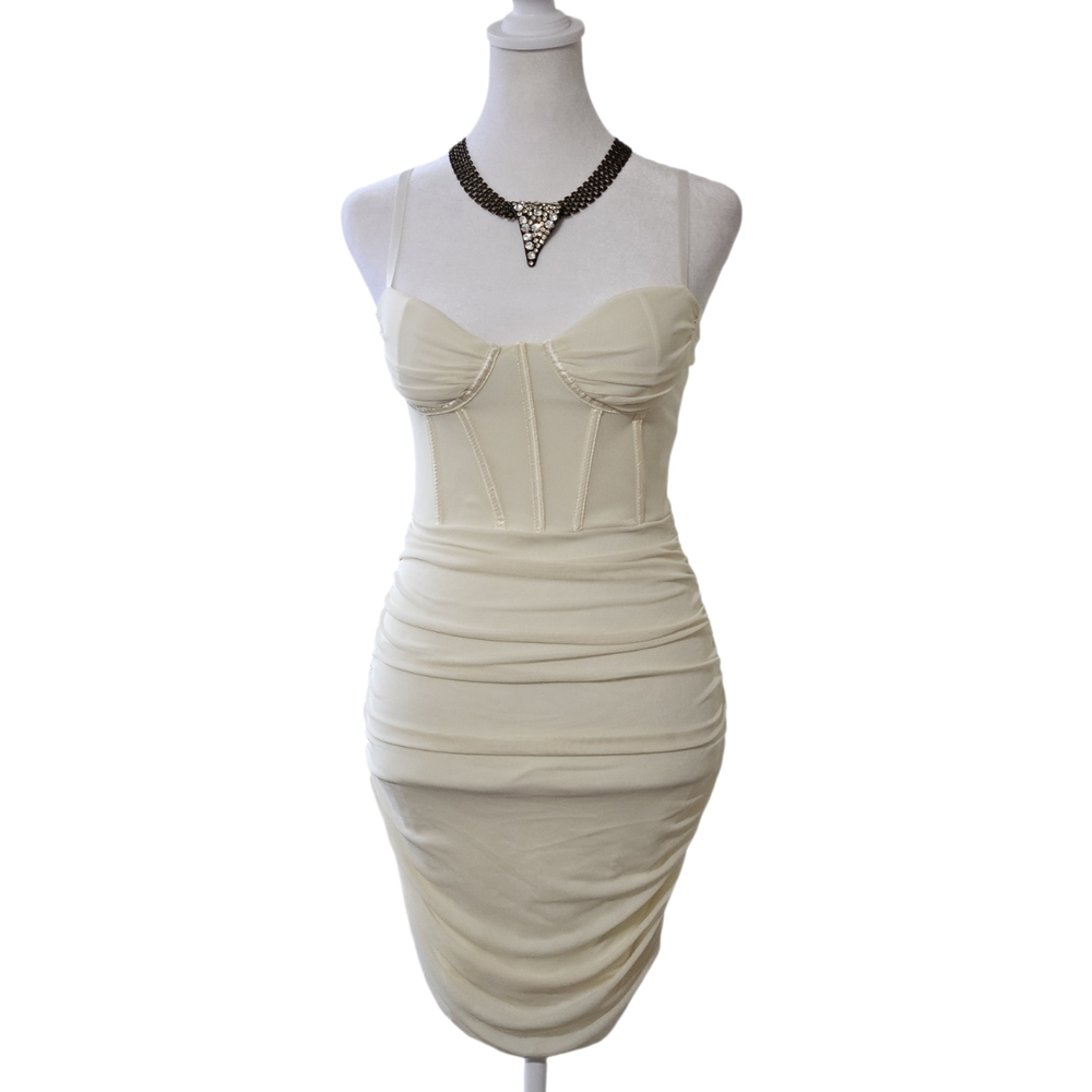 Oh Polly Cream Corset Mini Dress